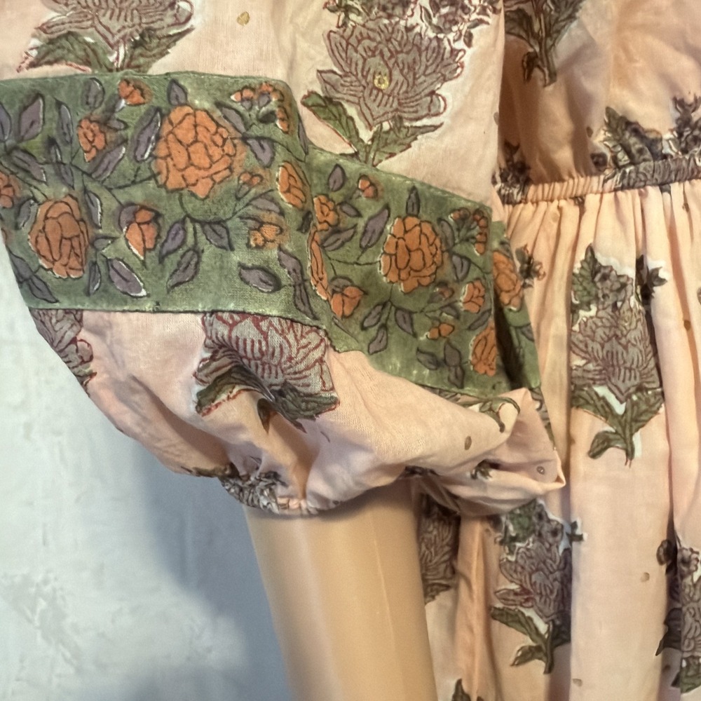 Victoria Dunn Women's Midi Dress Small Flowy Cottagecore Prairie Boho Ruffles - Picture 4 of 10